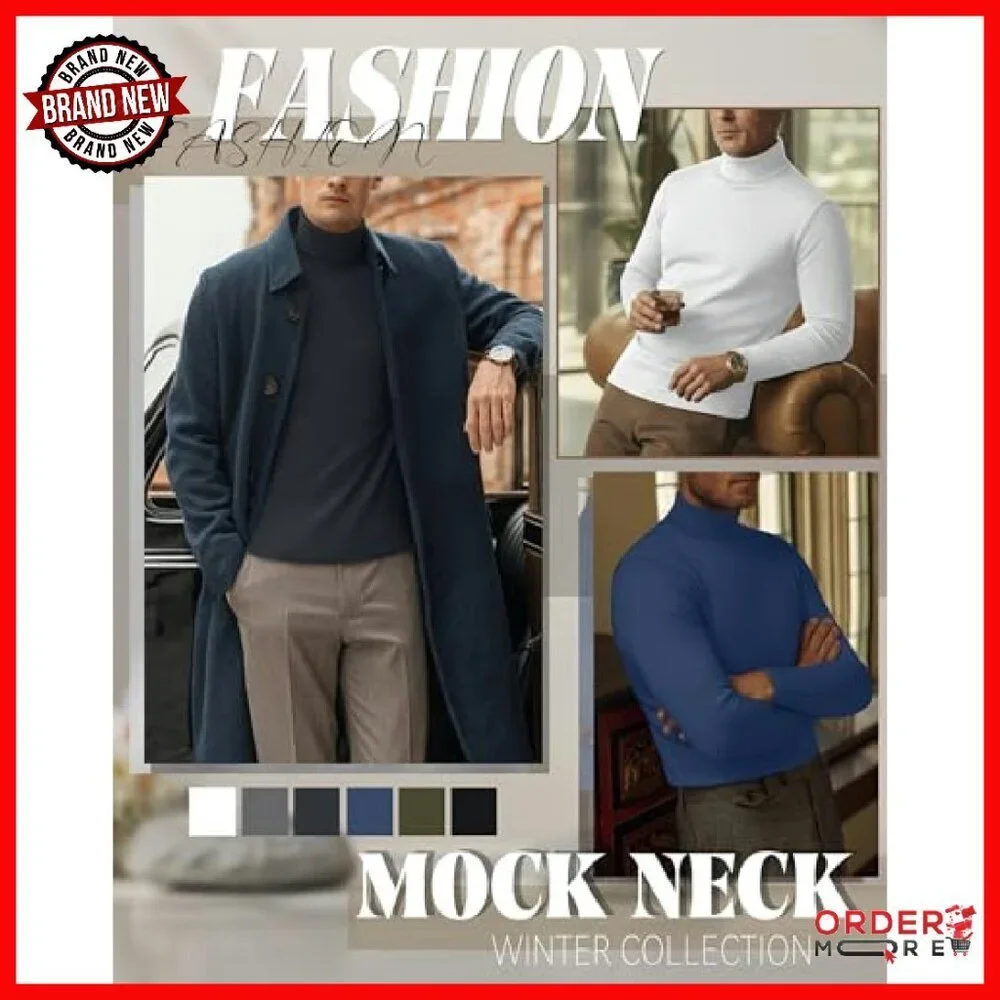 Big & Tall Turtleneck Shirts 6-Pack Long Sleeve Loose Fit Multipack